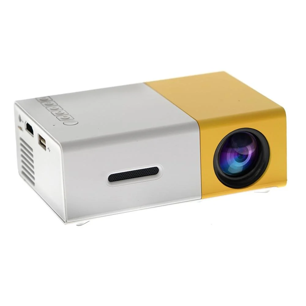 YG300  LED Projector 400-600 Lumens 320 x 240 Pixels 1080P Home Media Player With Remote Control -Yellow