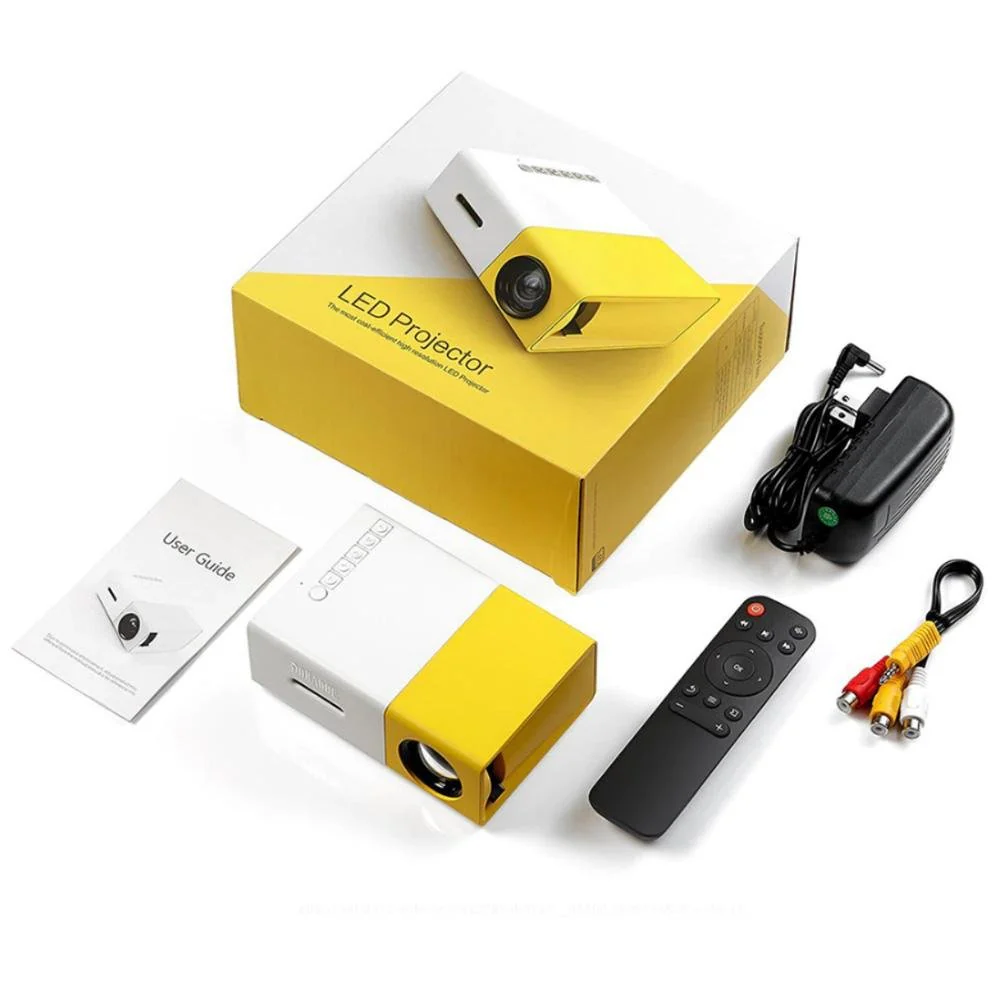 YG300  LED Projector 400-600 Lumens 320 x 240 Pixels 1080P Home Media Player With Remote Control -Yellow - Image 10