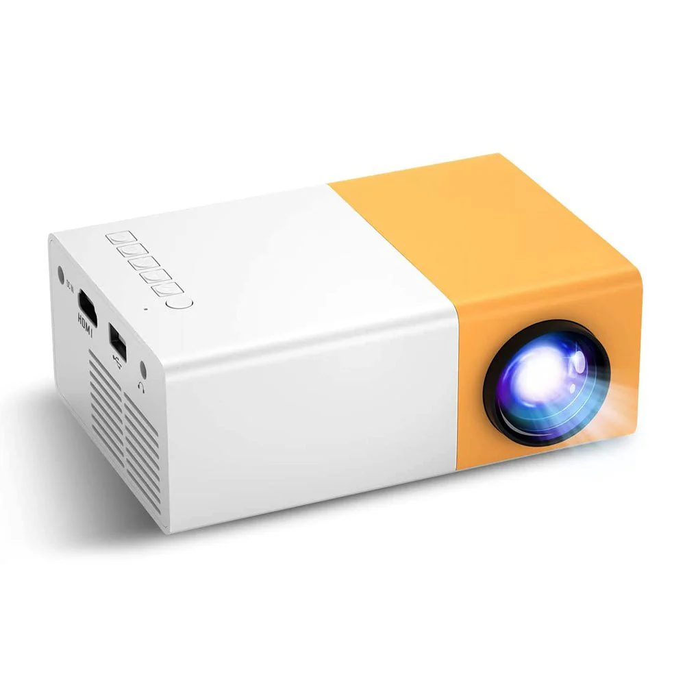 YG300  LED Projector 400-600 Lumens 320 x 240 Pixels 1080P Home Media Player With Remote Control -Yellow - Image 2