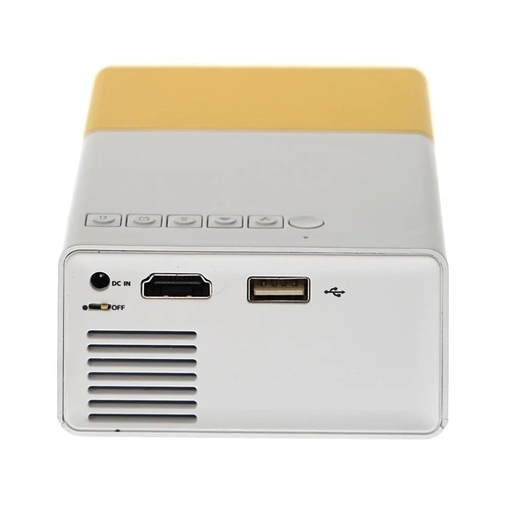 YG300  LED Projector 400-600 Lumens 320 x 240 Pixels 1080P Home Media Player With Remote Control -Yellow - Image 3