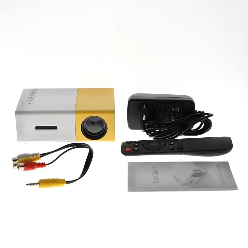 YG300  LED Projector 400-600 Lumens 320 x 240 Pixels 1080P Home Media Player With Remote Control -Yellow - Image 6