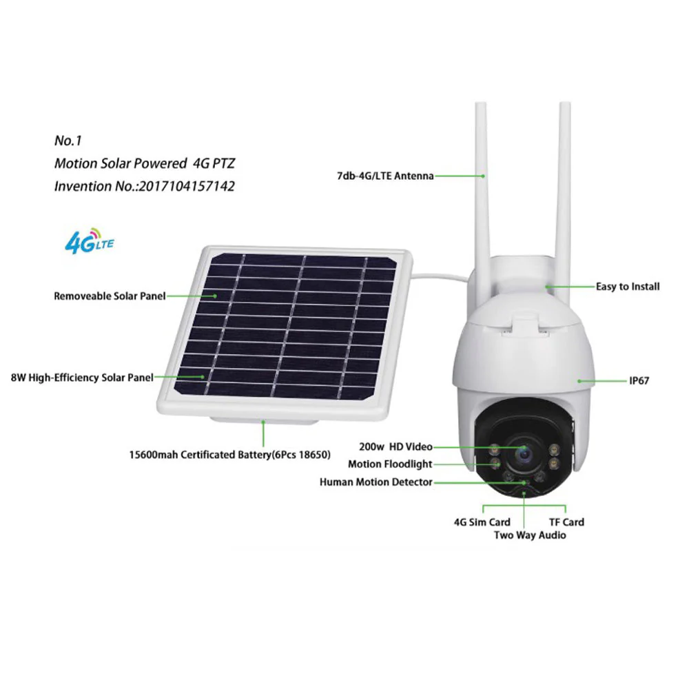 Crony YN90 Pro 24H Record Low power 4G solar camera 1080p Outdoor camera Wireless Surveillance - Image 3