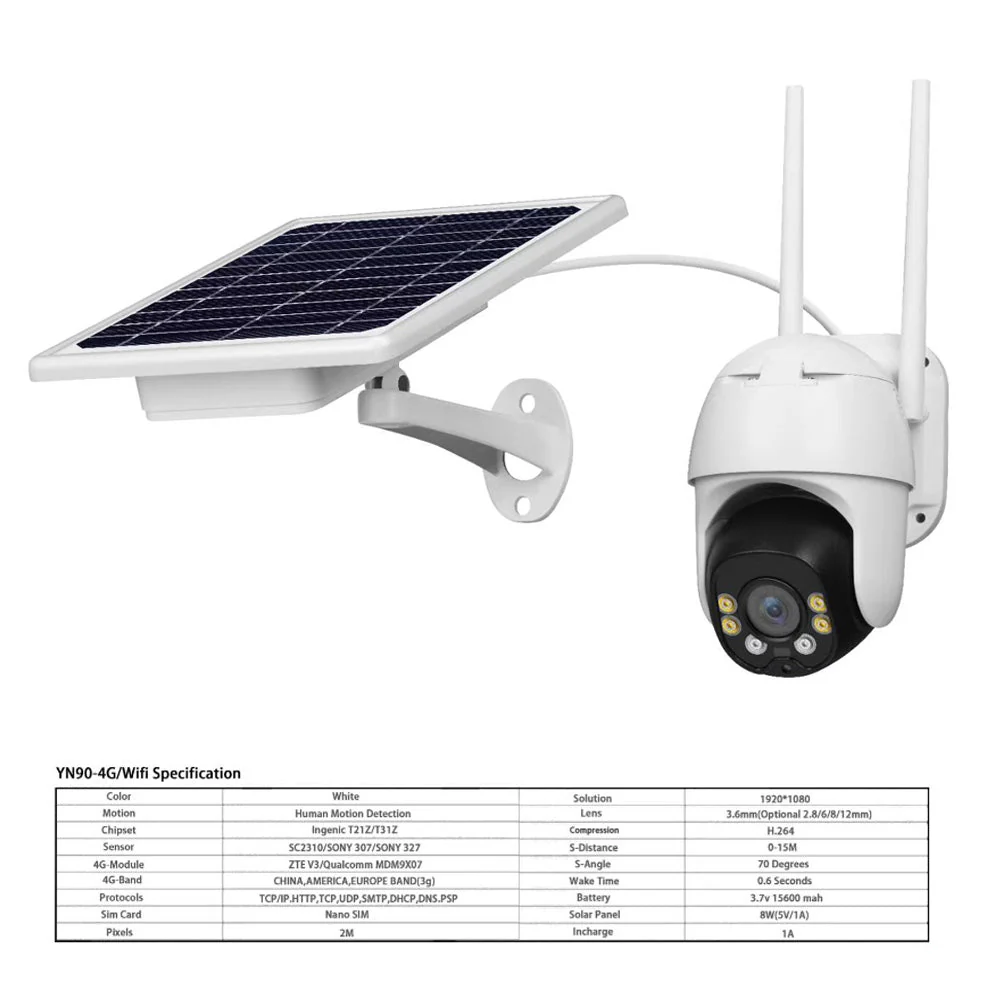Crony YN90 Pro 24H Record Low power 4G solar camera 1080p Outdoor camera Wireless Surveillance - Image 5